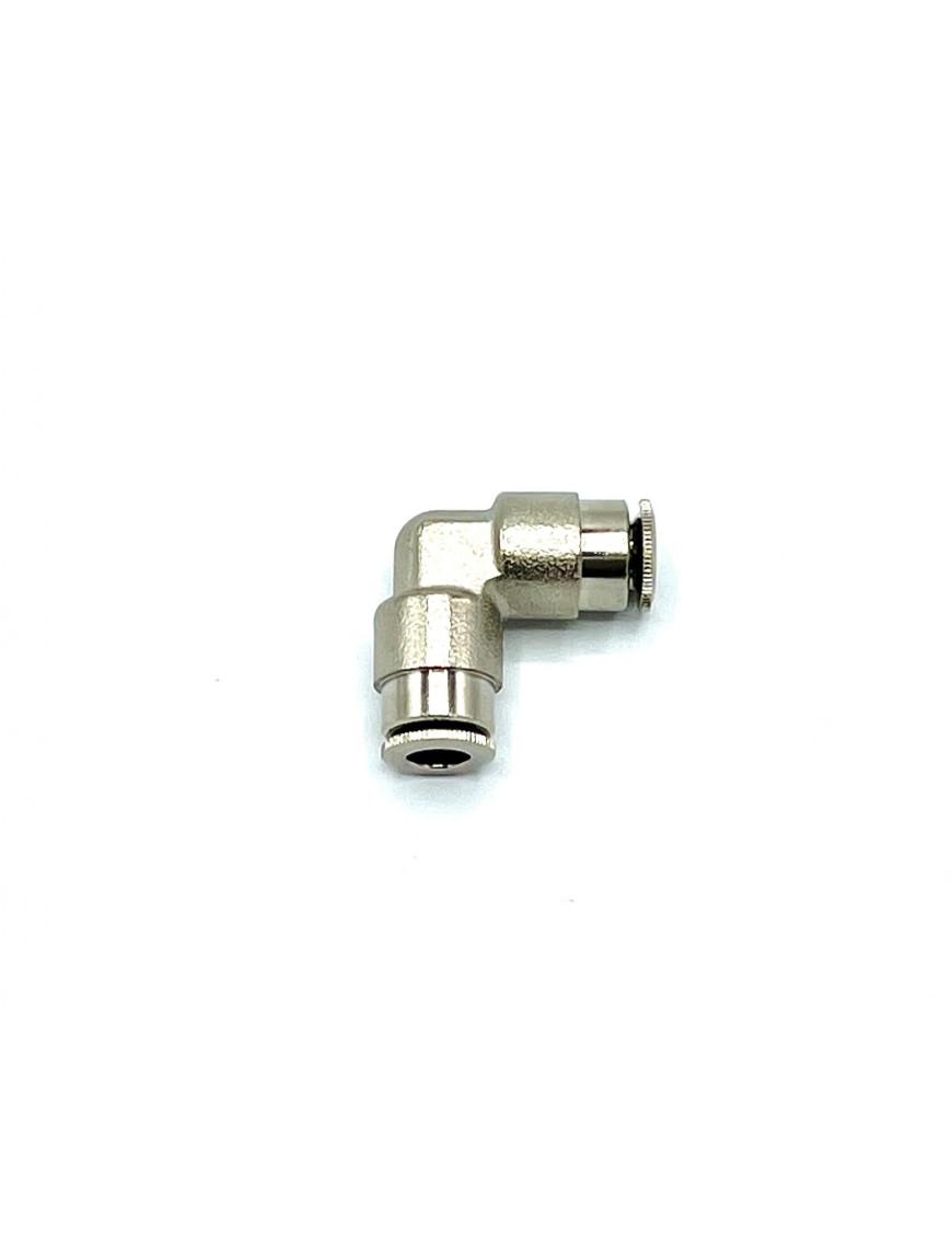 Coude union double enfichable tube 6 mm