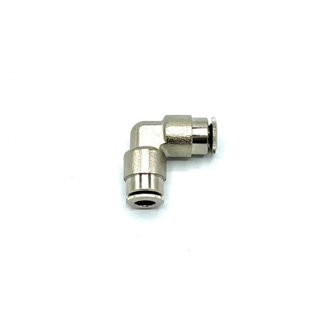 Coude union double enfichable tube 6 mm