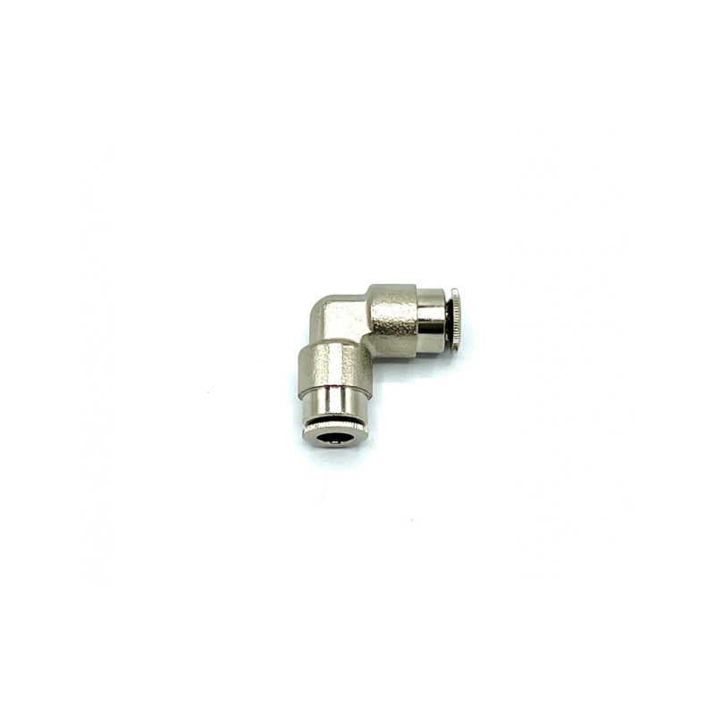 Coude union double enfichable tube 4 mm